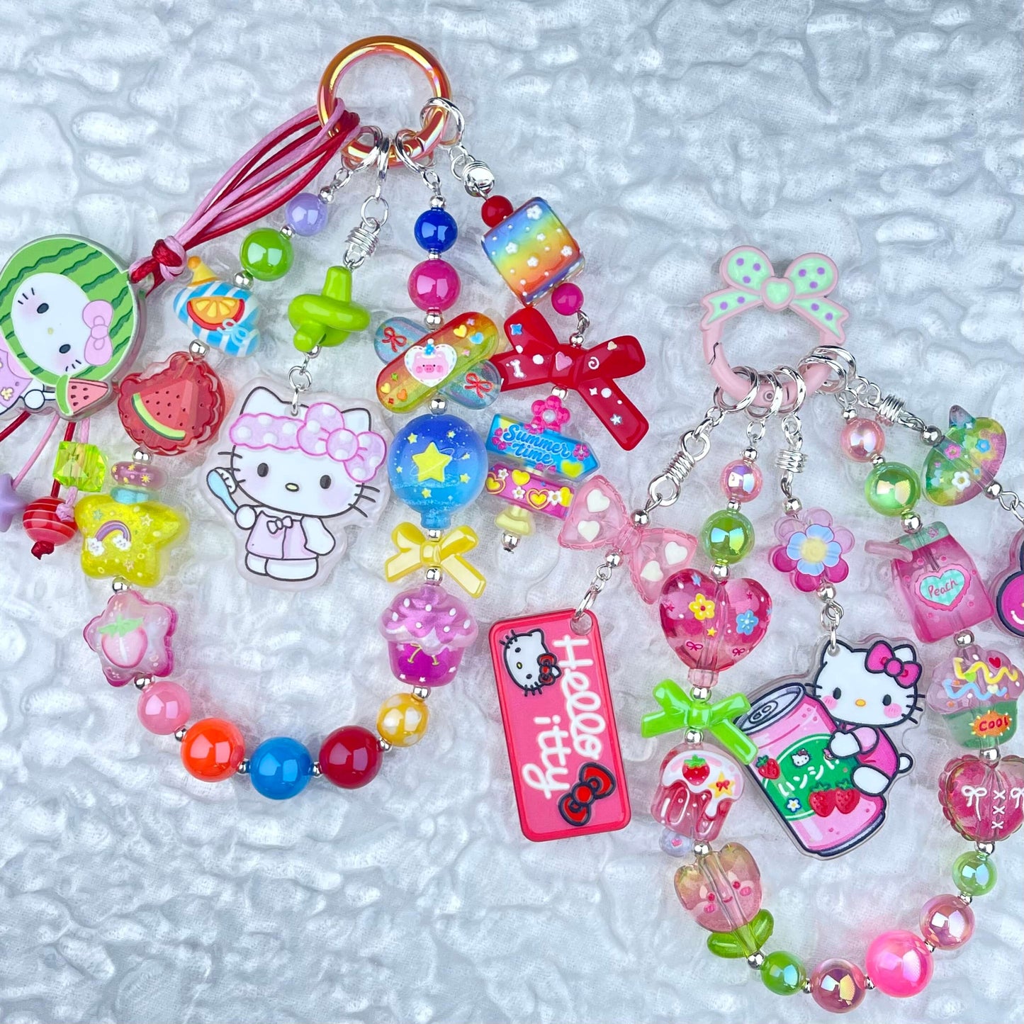 [Anniversary Celebration] Colorful Neon Rainbow Theme Premium Beads and Decor Phone Chains-Celebration Bonus Gift!