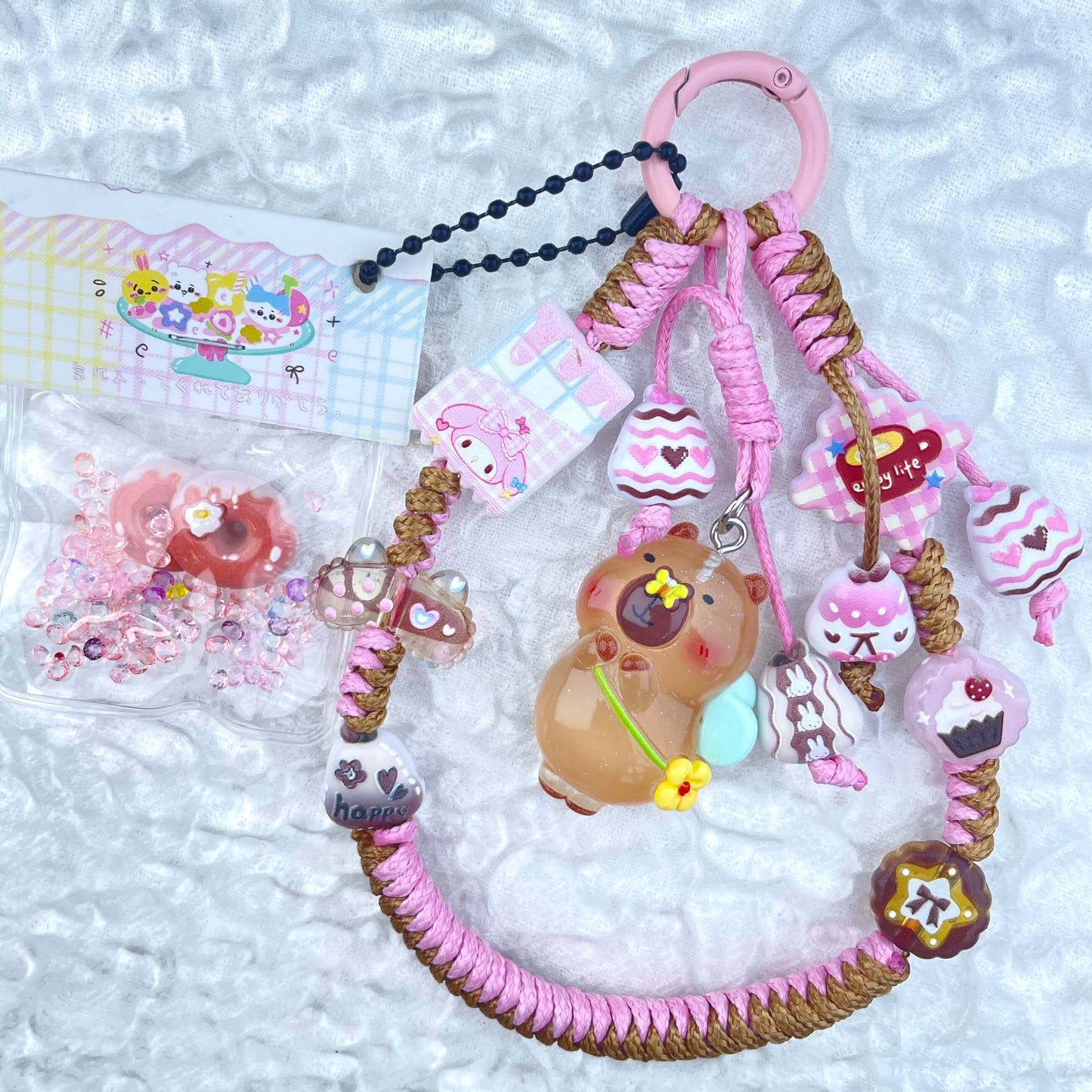 [Anniversary Celebration] Hand Braided Kawaii Cuties Acrylic Pads and Doll Bags Phone Chains-Celebration Special Price!-THIS WEEKEND ONLY
