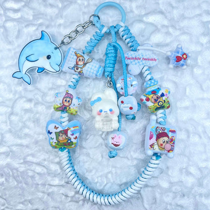 [Anniversary Celebration] Hand Braided Kawaii Cuties Acrylic Pads and Doll Bags Phone Chains-Celebration Special Price!-THIS WEEKEND ONLY
