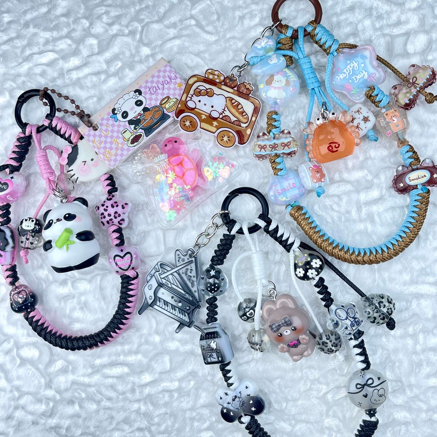 [Anniversary Celebration] Hand Braided Kawaii Cuties Acrylic Pads and Doll Bags Phone Chains-Celebration Special Price!-THIS WEEKEND ONLY