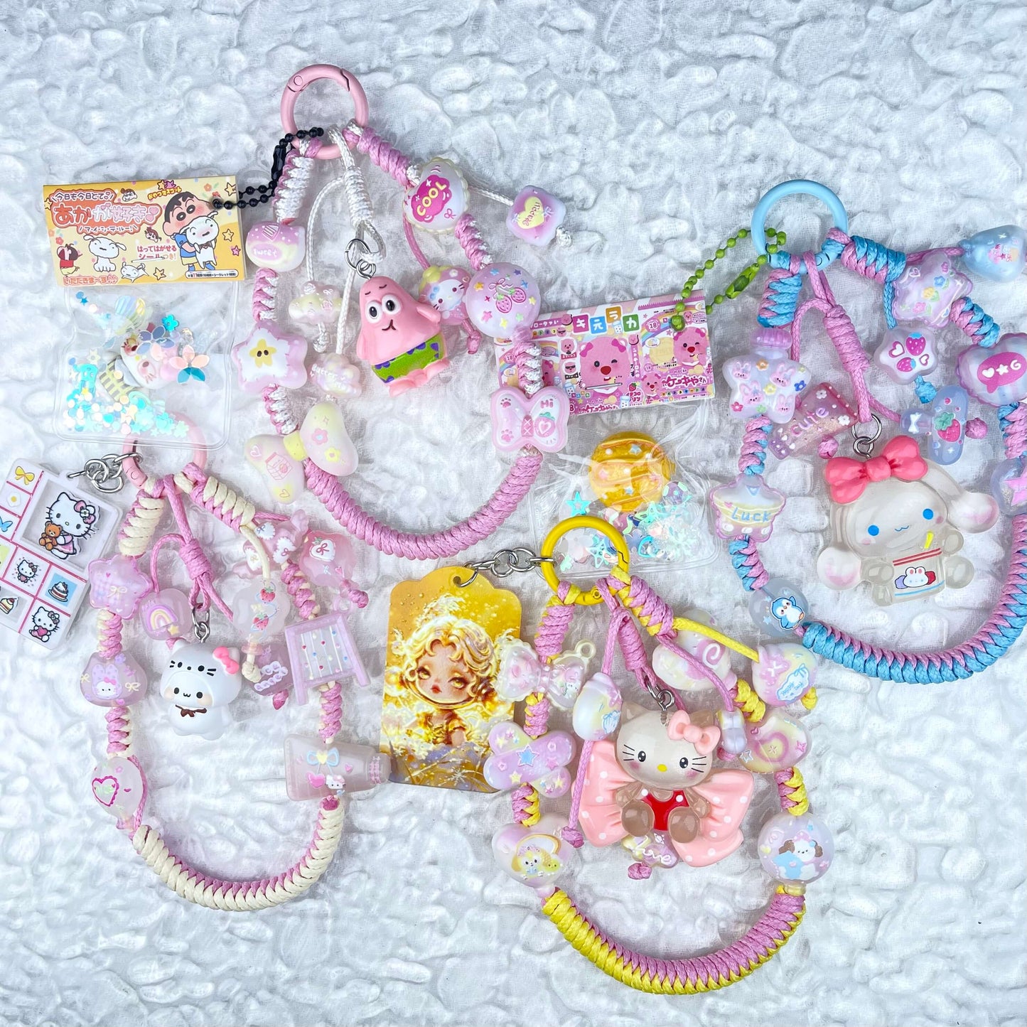 [Anniversary Celebration] Hand Braided Kawaii Cuties Acrylic Pads and Doll Bags Phone Chains-Celebration Special Price!-THIS WEEKEND ONLY