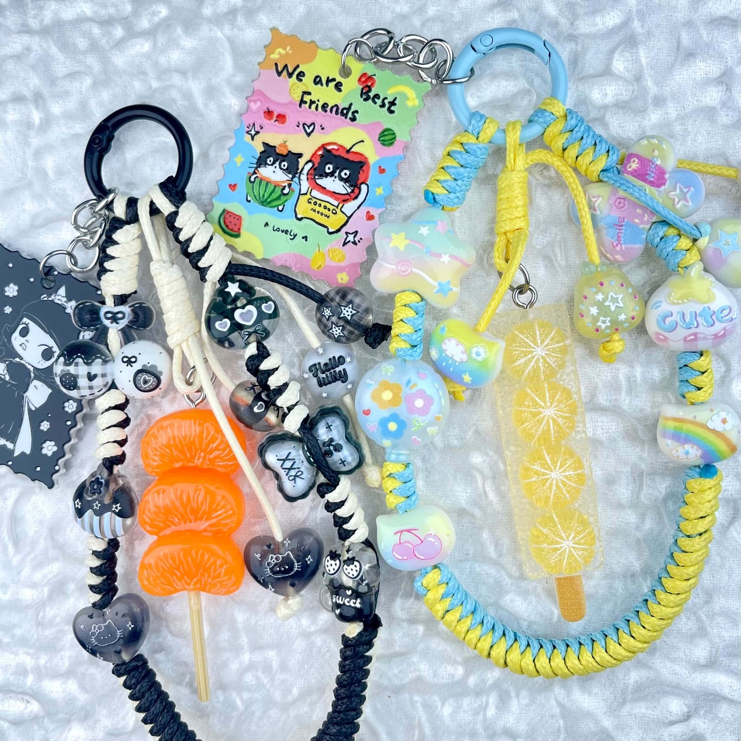 [Anniversary Celebration] Hand Braided Kawaii Cuties Acrylic Pads and Doll Bags Phone Chains-Celebration Special Price!-THIS WEEKEND ONLY