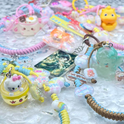 [Anniversary Celebration] Hand Braided Kawaii Cuties Acrylic Pads and Doll Bags Phone Chains-Celebration Special Price!-THIS WEEKEND ONLY