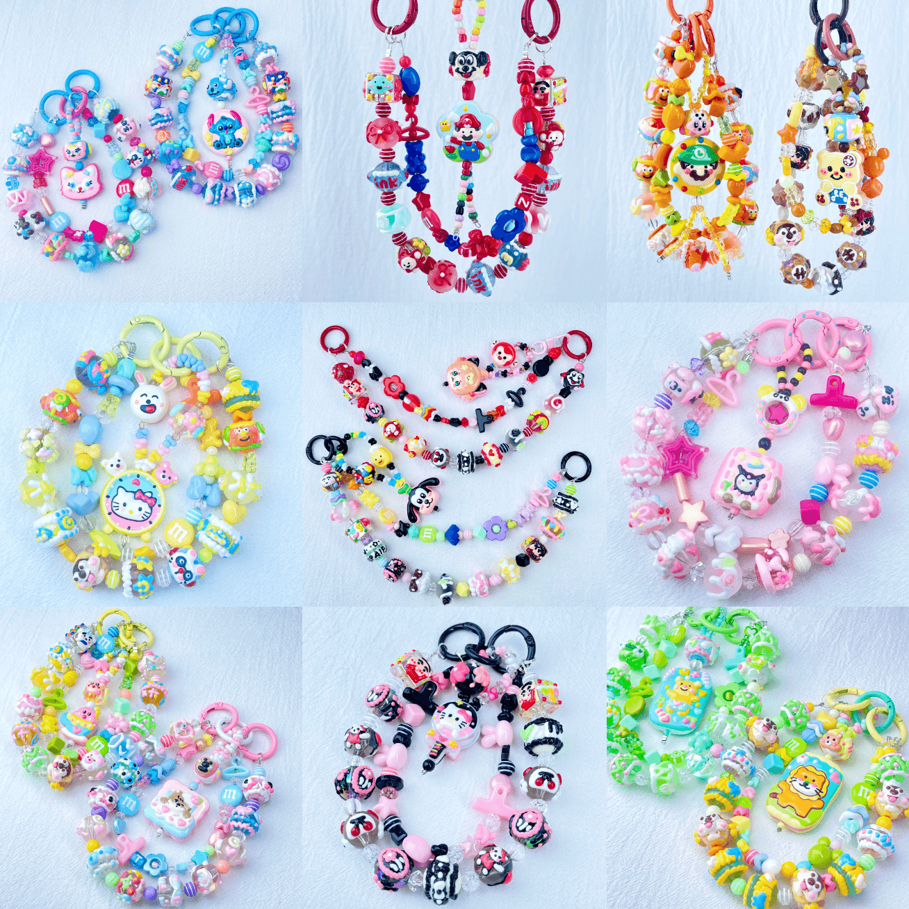 [New Arrival] Premium Kawaii Cute Hand-Painted Beads Phone Chain/Bag Decor