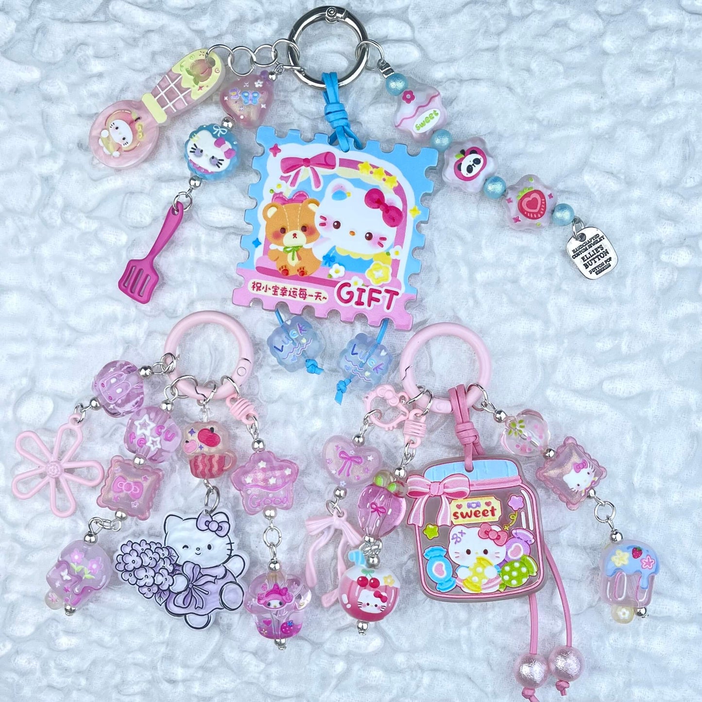 [Anniversary Celebration] Handmade Multi Chain Kawaii Beads Acrylic Pad Keychain Phone Decor-Celebration Special Price!-THIS WEEKEND ONLY