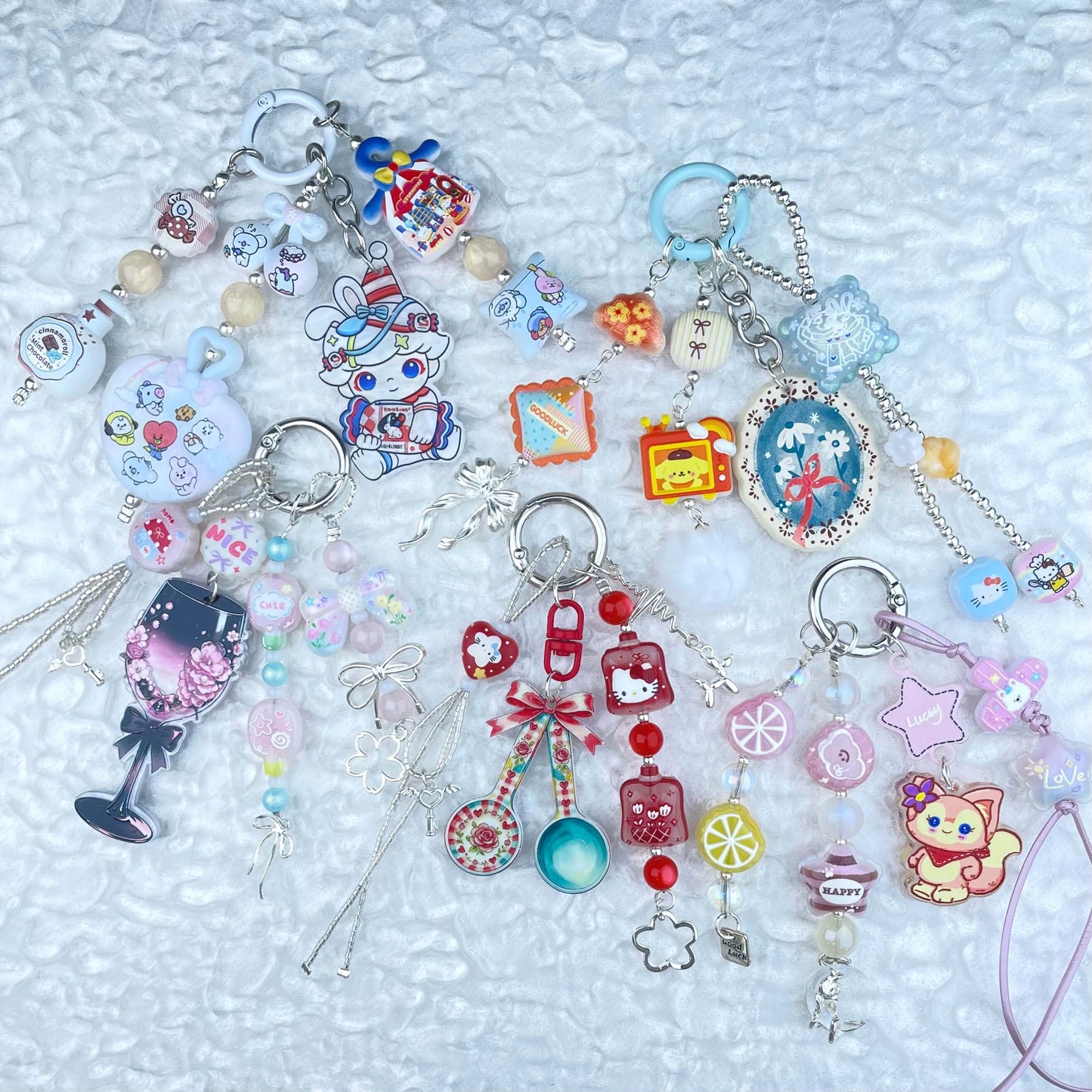 [Anniversary Celebration] Handmade Multi Chain Kawaii Beads Acrylic Pad Keychain Phone Decor-Celebration Special Price!-THIS WEEKEND ONLY