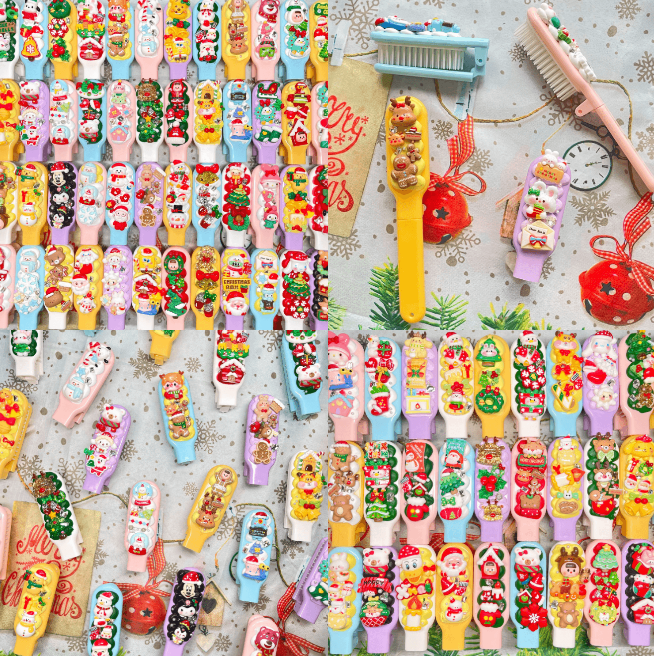 [Christmas 2025] Special Christmas Theme Kawaii Cream Gel Hair Brush