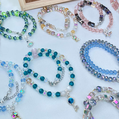 [LIVE EXCLUSIVE] Premium Glittering Crystal Glass Handmade Necklaces