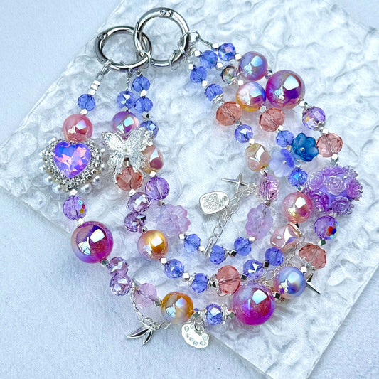 [Live Exclusive] Premium Handmade Glittering and Rhinestone Crystal Glass Phone Chain/Handbag Chain