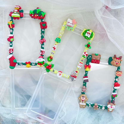 [Christmas 2025] Christmas Theme Cream Gel ID Badge Holder Badge Card Case