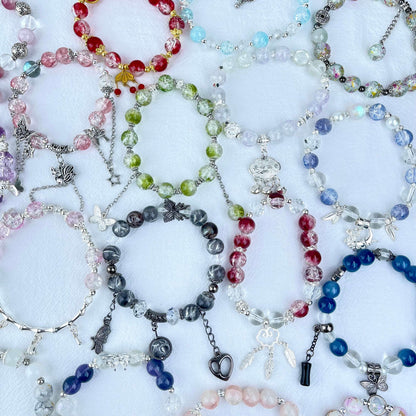 [NEW BATCH] Beautiful Handmade Glass Beads Elastic Bracelet Mystery Bags