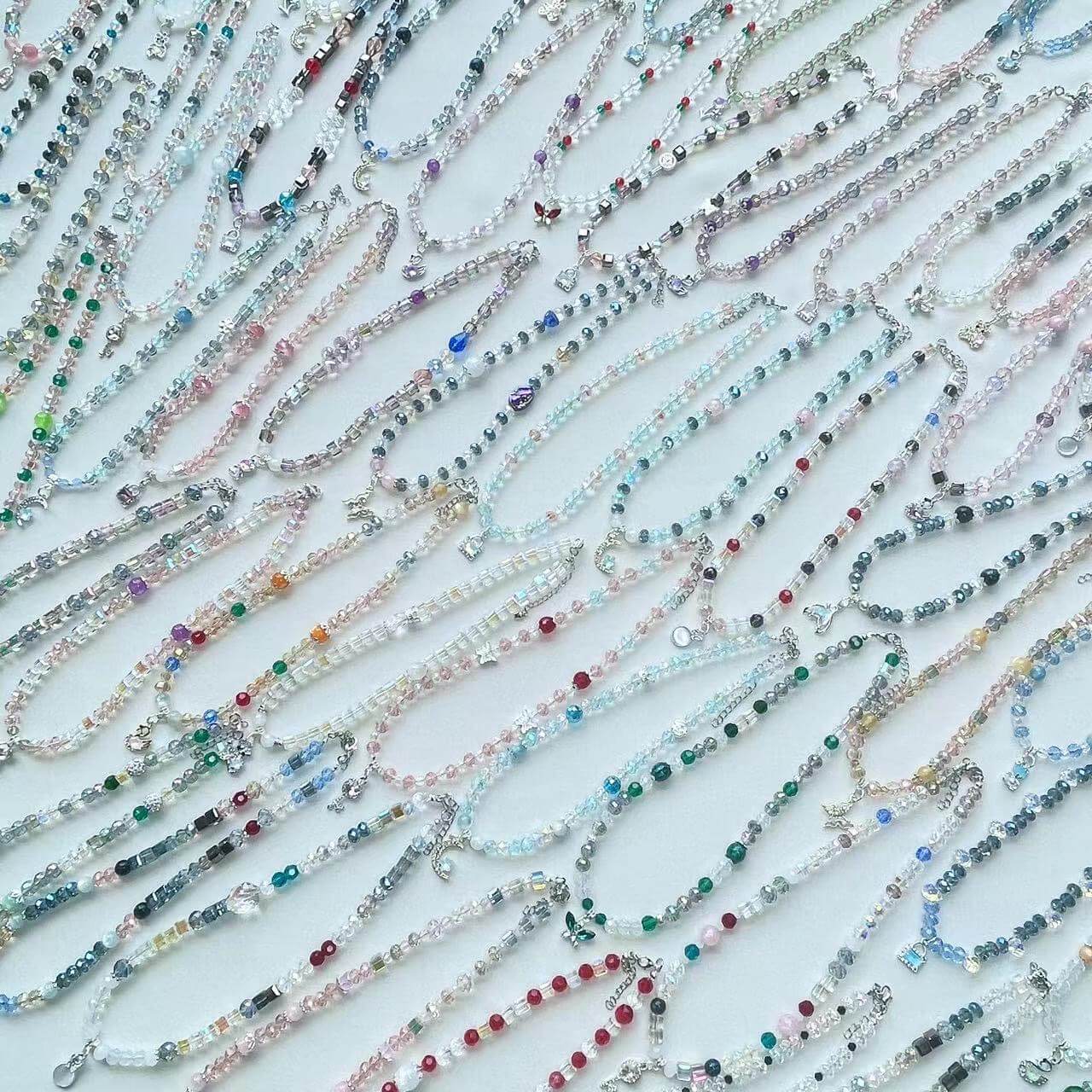 [LIVE EXCLUSIVE] Premium Glittering Crystal Glass Handmade Necklaces