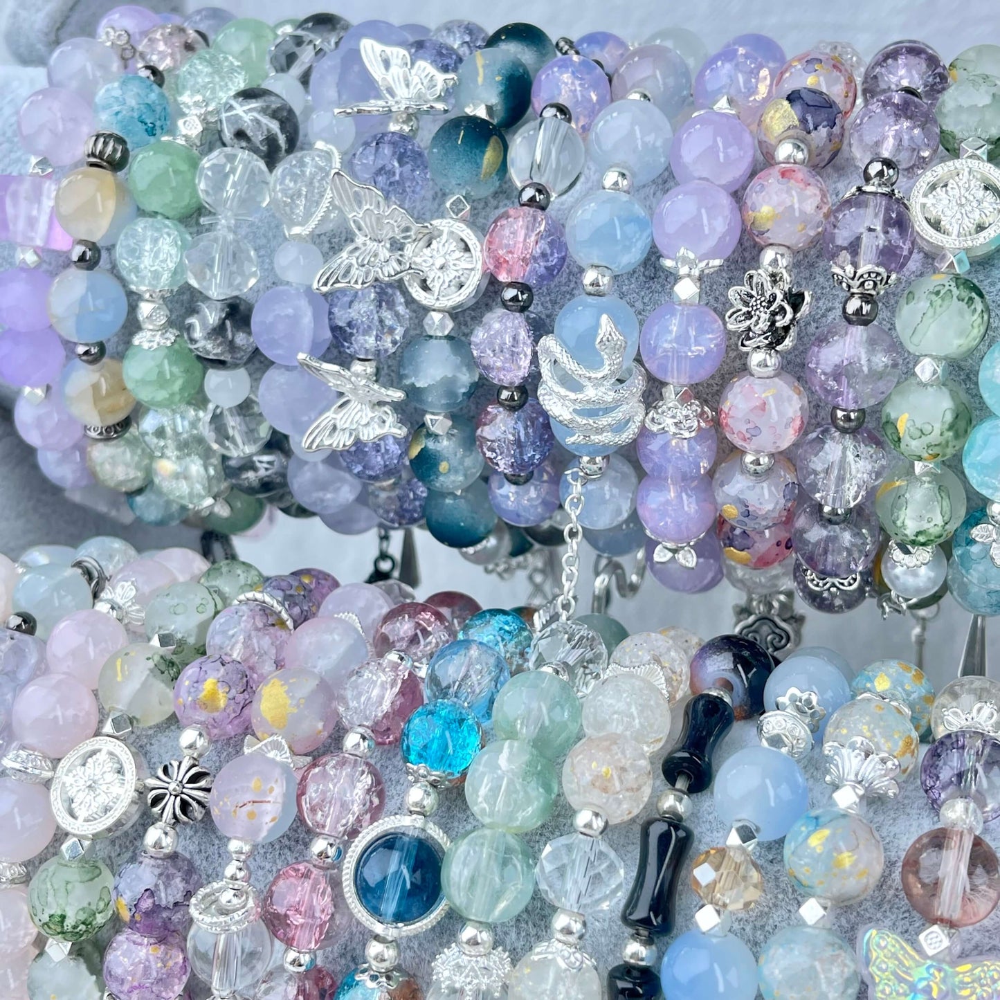 [NEW BATCH] Beautiful Handmade Glass Beads Elastic Bracelet Mystery Bags